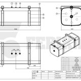 Fuel tank for refrigeration unit 500L 560x640x1530 - 560x640x1530