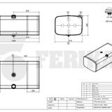 Топливный бак Iveco 350L 480x670x1250 - 480x670x1250